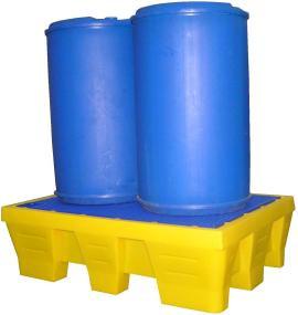 Bac de rétention (longitudinal) 240 litres plastique avec caillebotis acier galvanisé_0