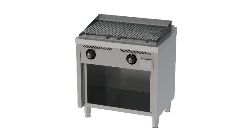 Barbecue à gaz professionnel sur placard ouvert 800x600x945 mm grille avec profil en v - B6008E_0