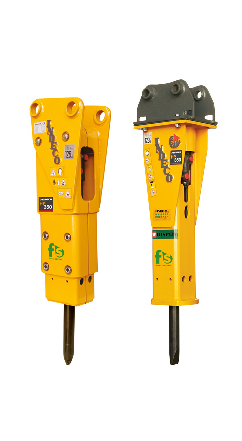 Brise-roches hydrauliques HP 350 FS - Indeco - pour excavatrices de 1,7 à 6,5 tonnes - 500 joules d'énergie de frappe_0