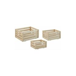 Caisse de rangement en pin brut (Lot de 3) Astigarraga - 8422341499305_0