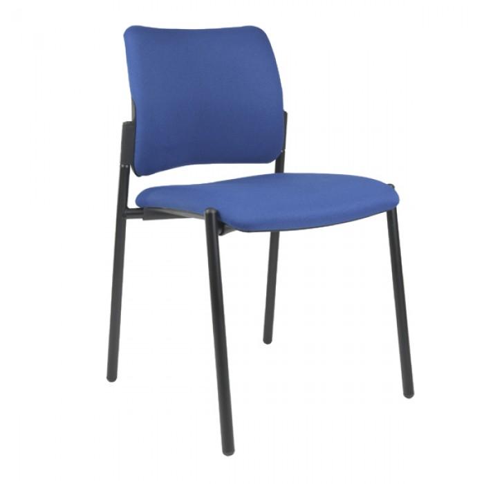 Chaise d'accueil Pogo tapissée - Empilable, structure hêtre multipli et mousse haute densité_0