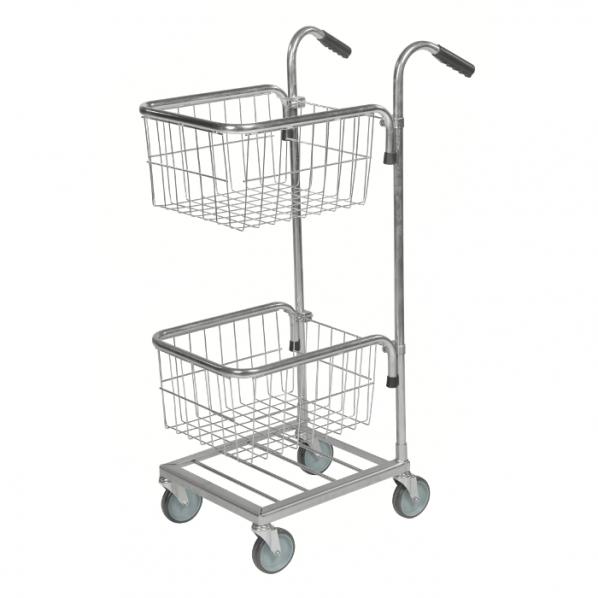 Chariot de service - Desserte avec 2 paniers et tablettes - Capacité 35 kg - Rolléco par Kongamek_0