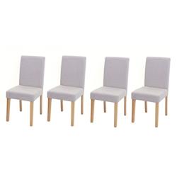 Décoshop26 - Lot de 4 chaises de salle à manger en tissu crème pieds clairs CDS04561 - 3001099769608_0