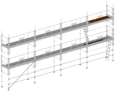Échafaudage MULTIVIT+2 - largeur 1 m - LOT 78 m² - Classe 3 - Hauteur de travail 6 m - Longueur 13 m_0