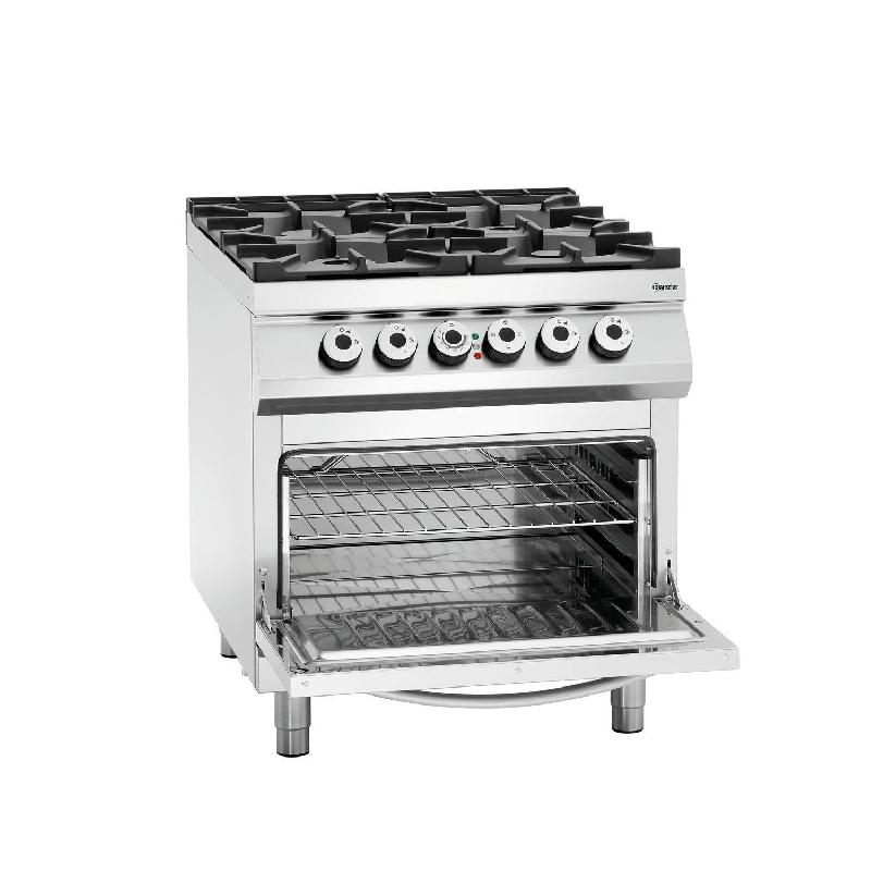 Fourneau inox gaz 4 feux - Four électrique GN 2/1 - 24 500 W - 400 V & GAZ - Série 900 Master_0