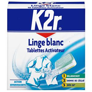 K2R LINGE BLANC TABLETTES ACTIVATEUR BLANCHIT ET DONNE DE L'ECLAT X 10 200 G_0