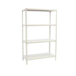 PROREGAL Étagère pour charges lourdes MID METAL SHARK | HxLxP 150x110x30cm | Charge du compartiment 200kg | Blanc - blanc métal PR_RS138-106_0