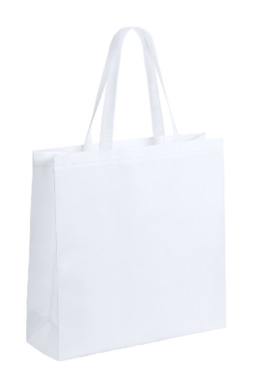 Sac shopping laminé non-tissé - côtés colorés - blanc - 52 gr_0