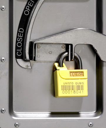 Scellé de sécurité Unisto Qubis - cadenas en polypropylène et laiton - personnalisation laser_0