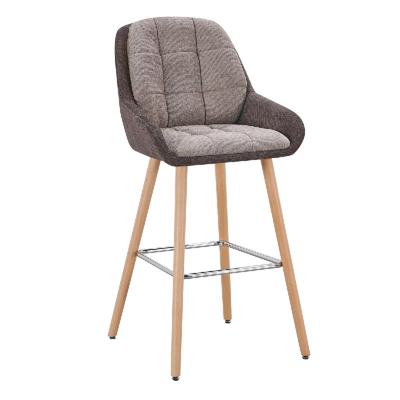 Stamp Reverdy Lot de 2 Chaises haute SENDAI structure chene massif asssie et dossier bicolore Truffle et chocolat - 3661365006181_0