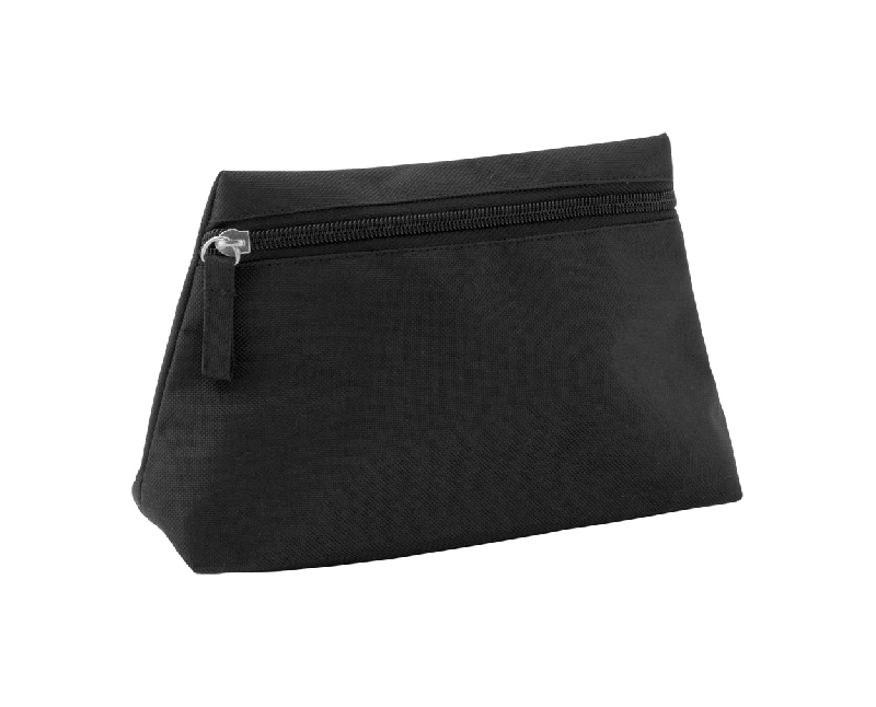 Trousse à maquillage zippée - 600D polyester - couleur noire - poids 36g_0