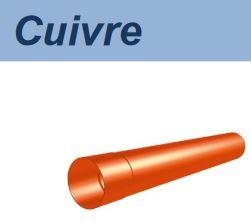 Tuyau cylindrique soudé TIG en cuivre - réf 01tuyticui006 - diamètre 100 mm, épaisseur 0,55 mm, longueur 4000 mm_0