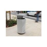Poubelle publique Up23t - corbeille Mielek Top - Novatilu - 70 litres - acier galvanisé_0