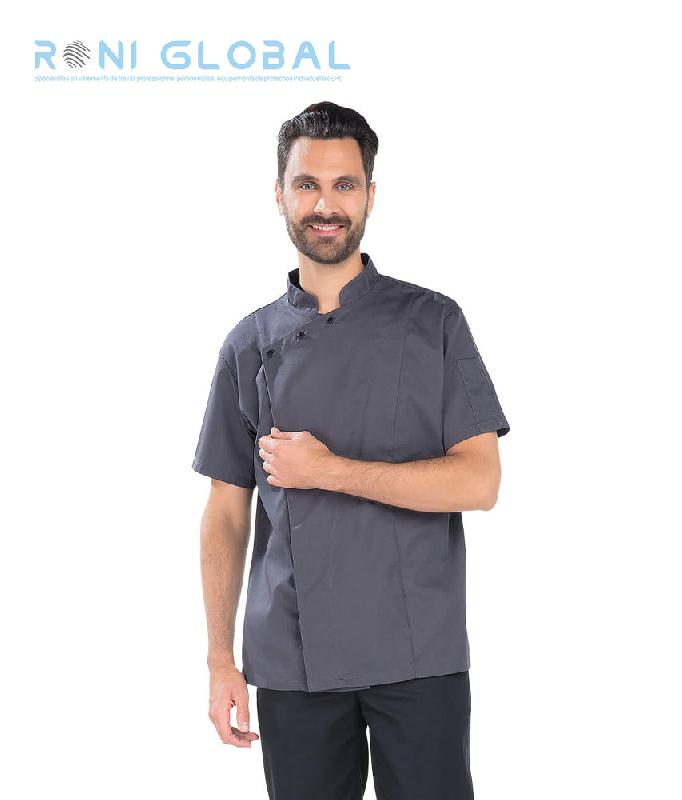 Veste de cuisine homme manches courtes - coton et polyester - 2 poches - Jérôme Rémi Confection - Ref: R-4928_0