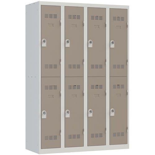 Vestiaire multicases 2 cases par colonne moraillon 4 gris clair marron clair_0