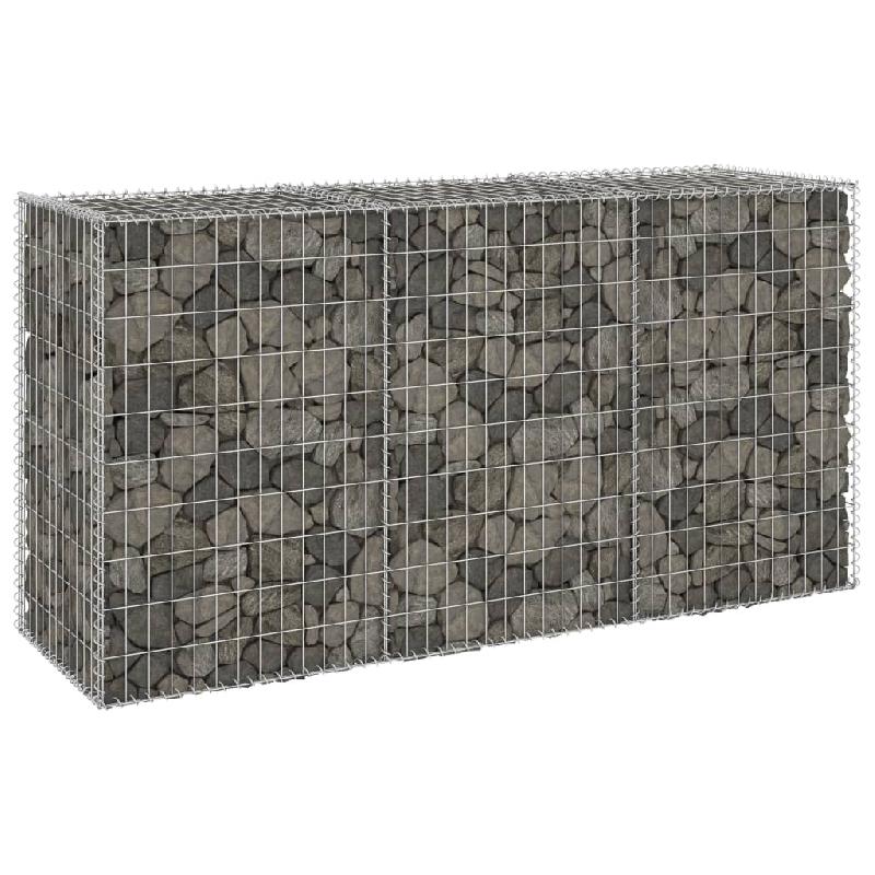 Vidaxl mur en gabion avec couvercles acier galvanisé 200x60x100 cm 147815_0