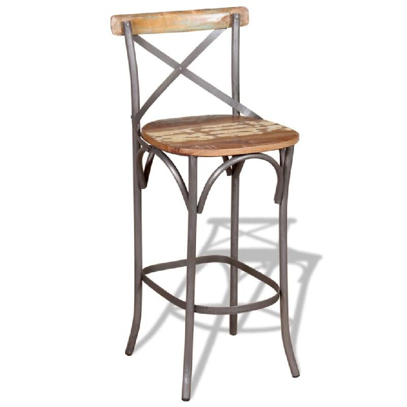 VidaXL Tabouret De Bar Bois De Récupération Massif - multicolore 244014_0