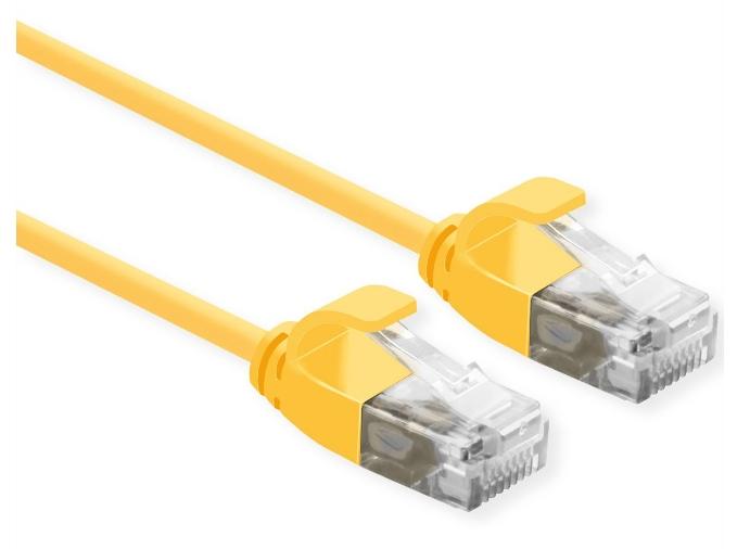 ROLINE 21.15.3925 - Câble réseau jaune 2 m Cat6A U/UTP (UTP) - Connecteurs RJ-45 mâle/mâle_0