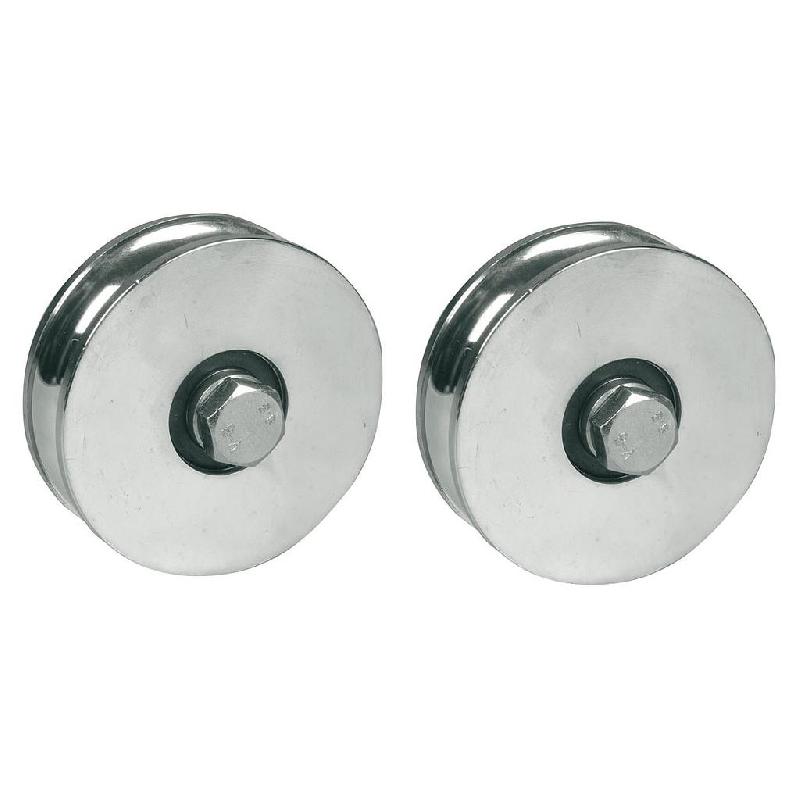 Roue à rainure ronde de 120 mm avec 2 roulements à billes - Lot de 2_0