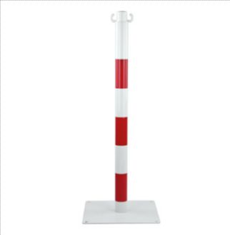 28670 - Poteau de signalisation en acier sur platine - Virages - Hauteur 80 cm - Diamètre Ø 50 mm - 2 coloris au choix_0