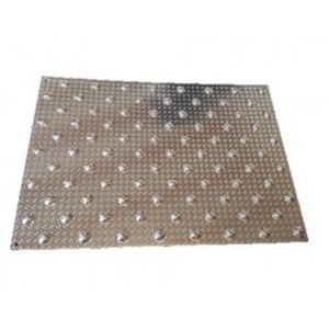 Bande podotactile d'éveil de vigilance - aluminium grain de riz - 600x400 mm - usage intérieur et extérieur_0