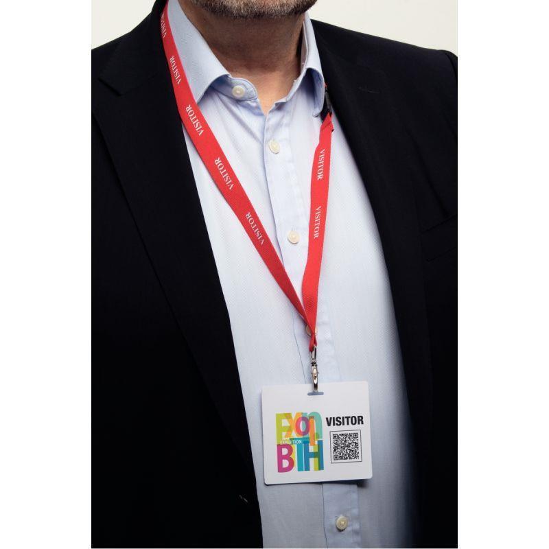 Boîte de 100 badges visiteurs imprimables - prédécoupés A4 - application DURAPRINT - DIM Lg97 x lg86mm_0