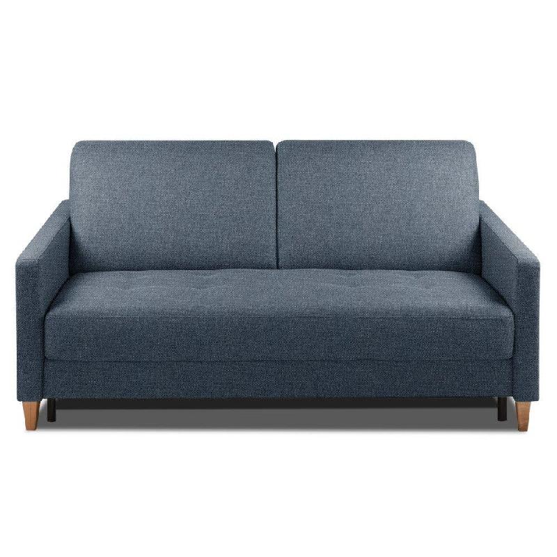 CANAPÉ CONVERTIBLE OGGETTO MATELAS 16 CM SYSTÈME EXPRESS SOMMIER LATTES 120CM RENATONISI TWEED BLEU_0