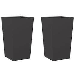 Helloshop26 - Jardinière bac lit surélevé plantes fleurs jardin terrasses lot de 2 45 x 45 x 75 cm acier noir 02_0038980 - 3000218036584_0