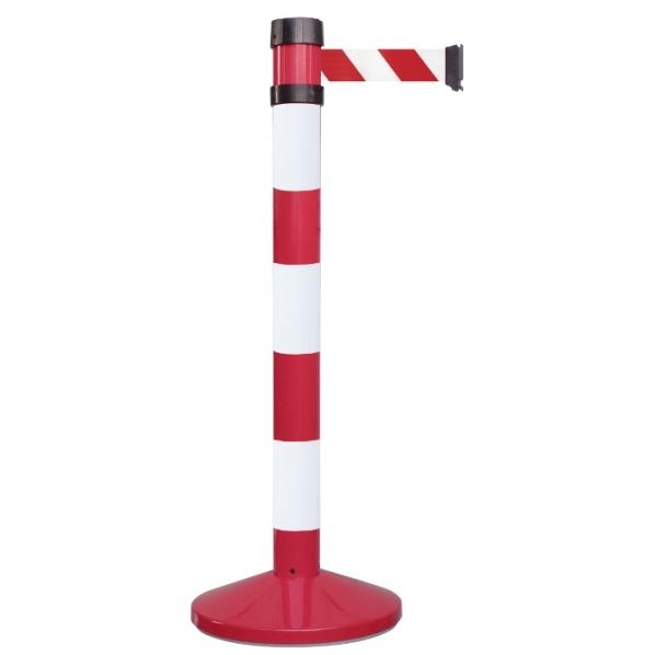 Poteau à sangle de sécurité 4 mètres - Rouge/blanc - Marque Rolléco_0