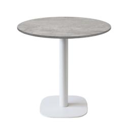 Restootab - Table Ø70cm - modèle Round pied blanc béton naturel - gris fonte 3760371519446_0