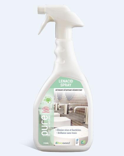 Lenacid spray détartrant désinfectant non parfumé - 750ml - H131 - Large spectre de désinfection pour sanitaires_0