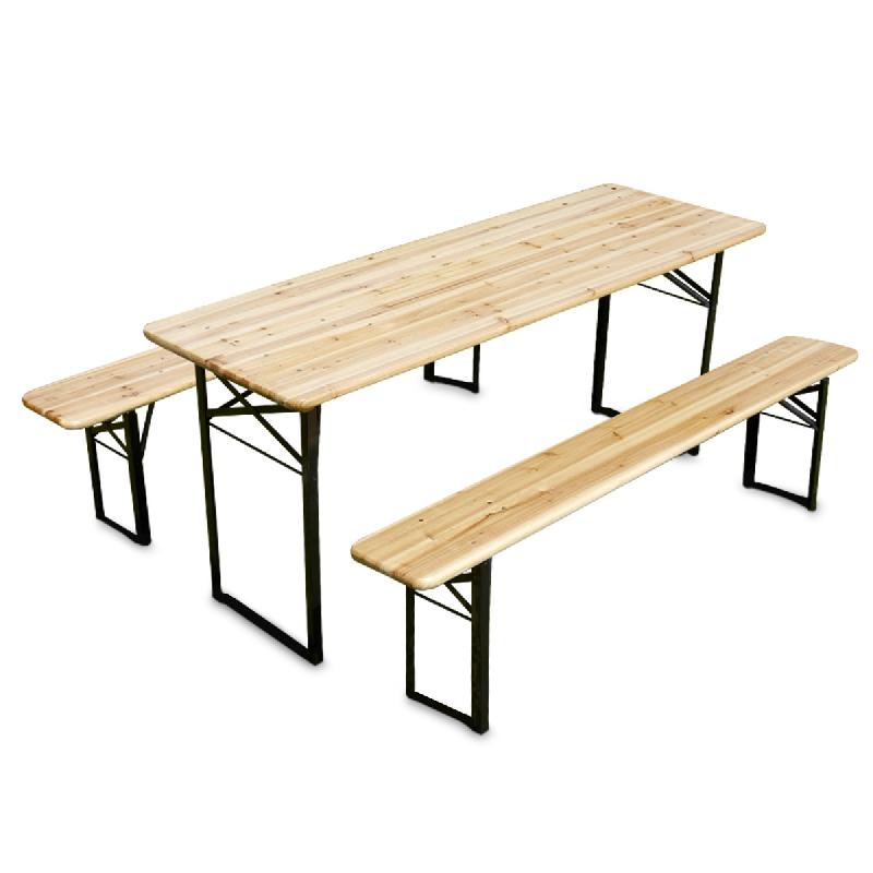 Lot de 5 tables et 10 bancs pliants 180 cm en PEHD blanc | Mobeventpro