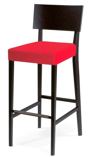 Tabouret de bar - réf. : A5 Pro Barley 109-5 - Designer Tom Kelley - structure en hêtre naturel ou teinté - assise en mousse revêtue au choix_0
