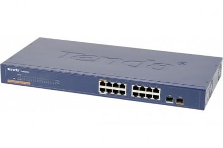 TENDA TEG1216T - Commutateur manageable 16 ports Gigabit avec 2 slots SFP pour modules fibres MiniGBiC_0