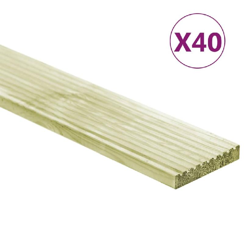 Vidaxl panneaux de terrasse 40 pcs 5,8 m² 1 m pin massif imprégné 3107766_0