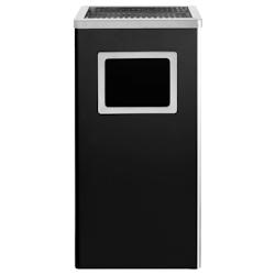 VidaXL Poubelle à Cendrier D Hôtel 45 L Acier Noir - noir 51093_0