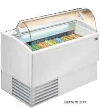 Vitrine à glaces vitre courbée ISETTA - réfrigération statique avec groupe frigorifique renforcé_0