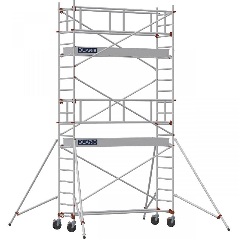 Échafaudage roulant aluminium AL 255 version garde-corps - Hauteur de travail : 5,90 m - DUARIB - 613824_0