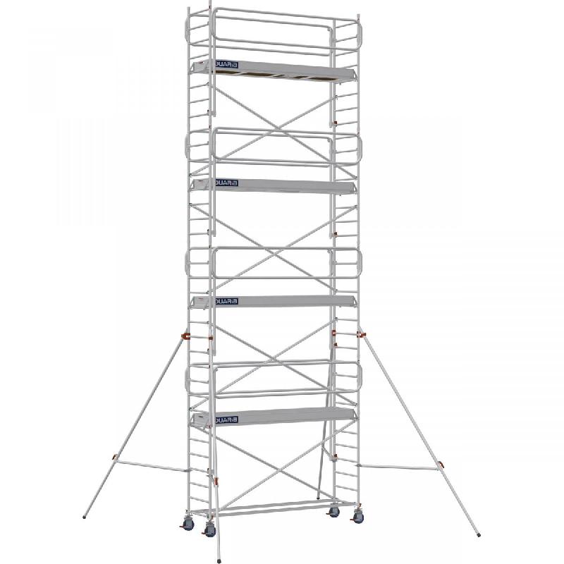 Échafaudage roulant aluminium DOCKER 85 version garde-corps EXMDS - Hauteur de travail : 9,90 m - DUARIB - 7130082_0