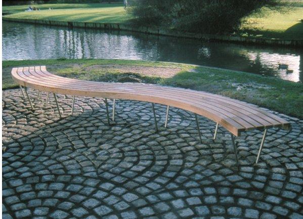 Banc public en bois circulaire moderne norcor sinu_0