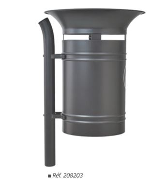 Corbeille en acier 40 L - pied latéral à scellement direct - VANOISE_0