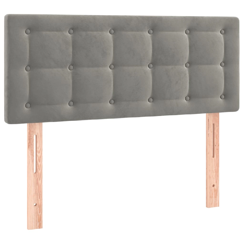Décoshop26 - Tête de lit accessoire couchage chambre à coucher meuble 100 x 5 x 78/88 cm tissu velours gris clair TDL0203229 - gris 3000649988001_0