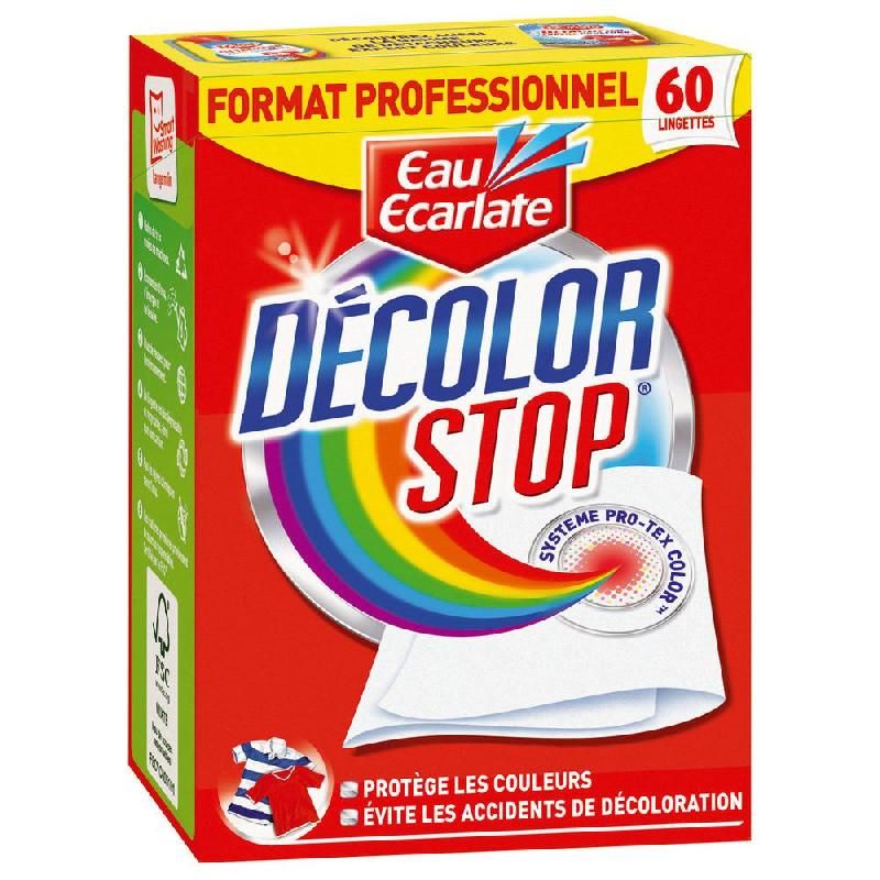 EAU ECARLATE BOITE DE 60 LINGETTES DÉCOLOR STOP