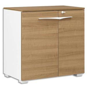 Gautier office rangement bas 2 portes xenon merisier italien - dimensions : l80 x h78 x p45 cm_0