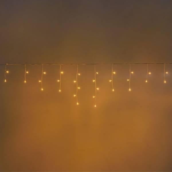 Guirlande stalactite lumineuse 4M H50cm 60 LED ambré câble blanc extensible 31V IP44 SMART Connect  Lotti - jaune 8024199056220_0