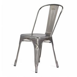Kosmi Chaise en métal brut aspect galvanisé - Style industriel - 3760301690740_0