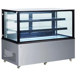 METRO Professional Vitrine réfrigérée de comptoir GCV1270, acier inoxydable / verre, 91.5 x 67.5 x 121 cm, 300 L, argent / noir - argenté inox 305599_0