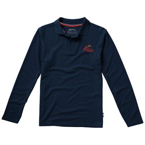 Polo manches longues pour homme - Point 33106496 - maille piquée 100% coton peigné - 180 g/m²_0