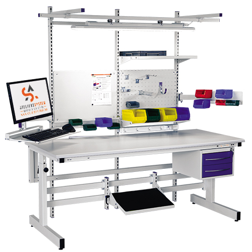 Poste de travail ergonomique - pieds en L réglable de 680 à 1030 mm - ATS 200_0