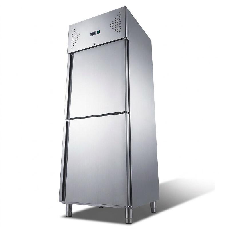 Romux® Armoire Réfrigérée Négative 2 Portillons 74 cm avec Refroidissement Froid Ventilé en Acier Inox avec Capacité de 650 L - 3 Étagères et_0